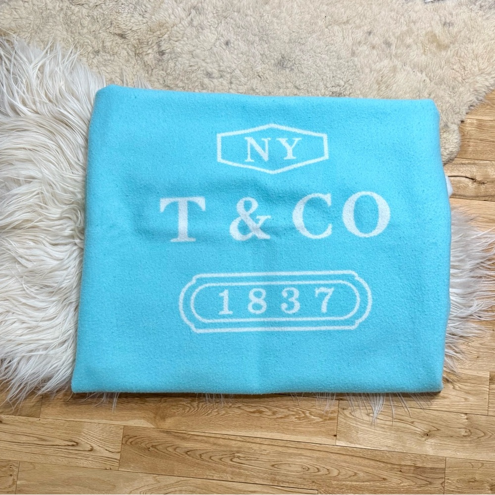 Tiffany and Co. Blue Cashmere and Wool Blanket